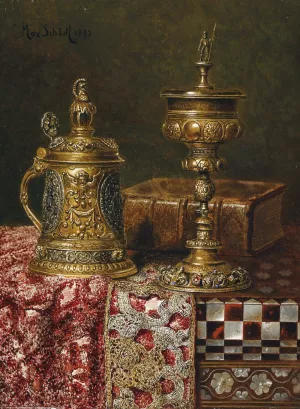 Stillleben Mit Prunkgefassen by Max Schodl Oil Painting