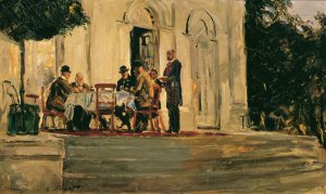 Souper auf der Terrasse der Badenburg im Nymphenburger Schlospark by Max Slevogt Oil Painting