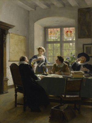 A Toast by Max Volkhart Oil Painting