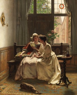Gute Nachrichten by Max Volkhart Oil Painting