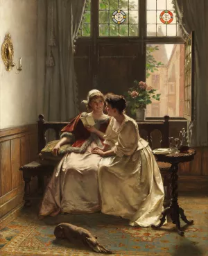 Gute Nachrichten by Max Volkhart Oil Painting
