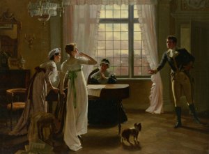 Interruption by Max Volkhart Oil Painting