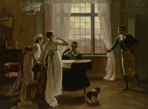 Interruption by Max Volkhart - Oil Painting Reproduction