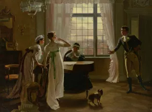 Interruption by Max Volkhart Oil Painting