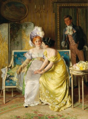 The love message by Max Volkhart Oil Painting