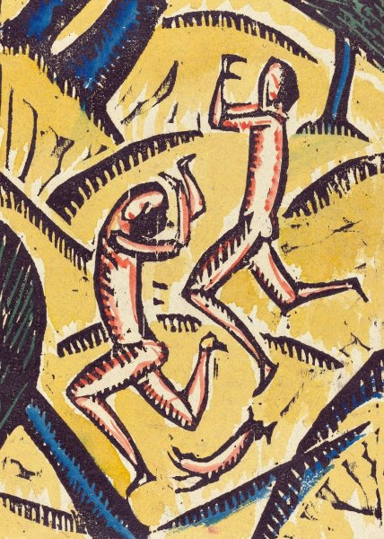 Main Product Photo of Two Nude Dancers in a Landscape  Painting by Max Zachmann