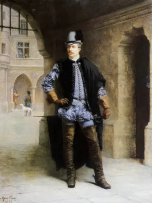 A Courtier of Henri III by Maxime Faivre Oil Painting
