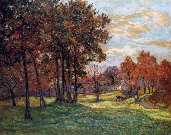Main Product Photo of Autumn Landscape at Goulazon, Finistere Painting by Maxime Maufra