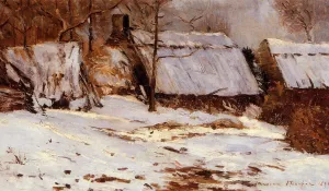 Cottages in the Snow painting by Maxime Maufra