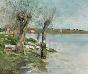 Lavandieres au bord d'une riviere pres de Nantes by Maxime Maufra Oil Painting