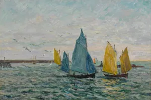 Le Rentree des bateaux crevettiers, Le Croisic by Maxime Maufra Oil Painting