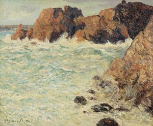 Les rochers du chateau de Dinan, Morgat, Novembre 1903 by Maxime Maufra Oil Painting