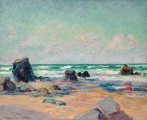 Maree Basse a La Plage De Port-Blanc, Presqu'ile De Quiberon Oil painting by Maxime Maufra