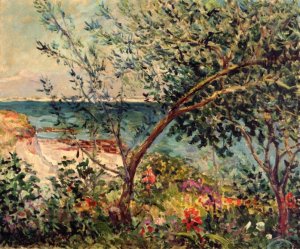 Monsieur Maufra's Garden by the Sea by Maxime Maufra Oil Painting