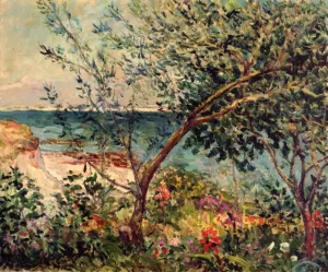 Monsieur Maufra's Garden by the Sea by Maxime Maufra Oil Painting
