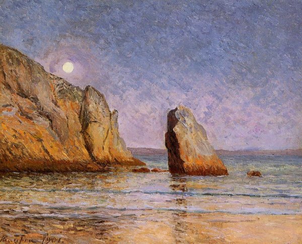Moonrise, Bay of Douarnenez by Maxime Maufra - Hand-Painted Oil Painting Reproduction