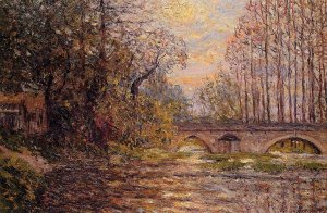 Sunset on the Loir, Lavardin also known as Loir-et-Cher by Maxime Maufra Oil Painting