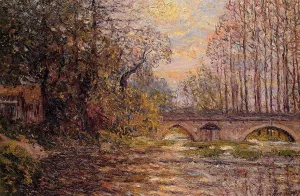 Sunset on the Loir, Lavardin also known as Loir-et-Cher by Maxime Maufra - Oil Painting Reproduction