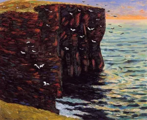 The Black Cliffs at Thurso, Ecosse Oil painting by Maxime Maufra