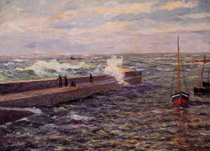 The Jetty at Pontivy, Morbihan painting by Maxime Maufra