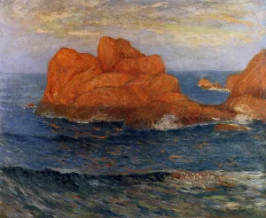 The Red Rocks at Belle Ile, Finistere by Maxime Maufra Oil Painting