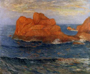 The Red Rocks at Belle Ile, Finistere Oil painting by Maxime Maufra