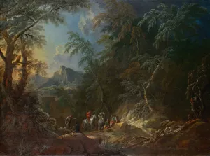 Waldlandschaft 'Abend' Oil painting by Maximilian Joseph Schinnagl