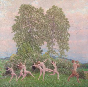 The dance of the Fawn by Maximilian Lenz Oil Painting