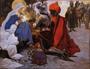 Die heiligen drei KOnige by Maximilian Liebenwein Oil Painting