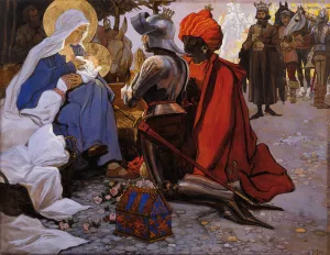 Die heiligen drei KOnige by Maximilian Liebenwein Oil Painting