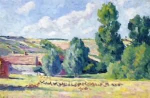 A Farm in Ezeaux by Maximilien Luce - Oil Painting Reproduction