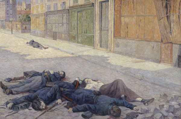Main Product Photo of A Street in Paris in May 1871  Painting by Maximilien Luce