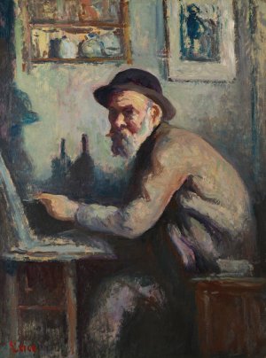 Autoportrait au chevalet by Maximilien Luce Oil Painting