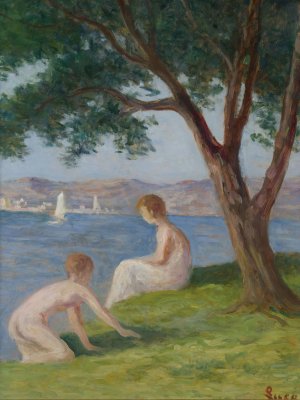 Baigneurs a St. Tropez by Maximilien Luce Oil Painting