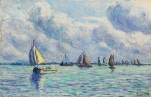 Bateaux Sur La Meuse a Rotterdam by Maximilien Luce Oil Painting