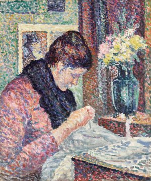 Femme cousant by Maximilien Luce Oil Painting