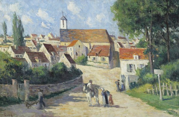 Main Product Photo of Guernes, La Rue De Village Painting by Maximilien Luce