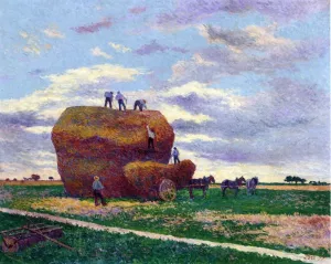 Haystack painting by Maximilien Luce
