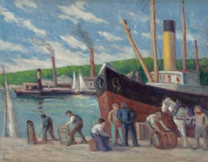 Honfleur, remorqueur a quai by Maximilien Luce Oil Painting