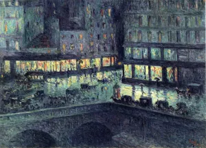 La Samaritaine, Night by Maximilien Luce - Oil Painting Reproduction
