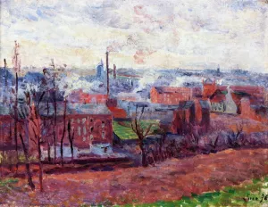Landscape at Marchiennes Oil painting by Maximilien Luce