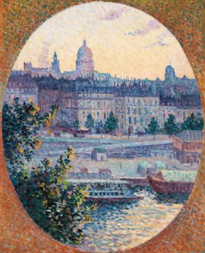 Le Quai Montebello Et La Colline Sainte-Genevieve by Maximilien Luce Oil Painting