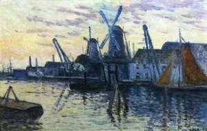 Mills in Holland Oil painting by Maximilien Luce