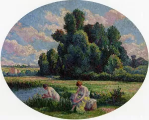 Moulineux, Bathers by Maximilien Luce - Oil Painting Reproduction