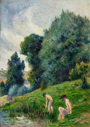 Moulineux, les baigneurs by Maximilien Luce Oil Painting