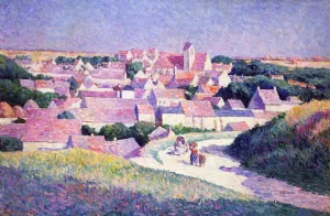 Moulineux, the Entrance to the Village Oil painting by Maximilien Luce