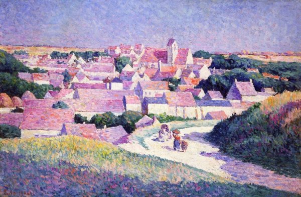 Main Product Photo of Moulineux, the Entrance to the Village Painting by Maximilien Luce