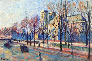 Notre-Dame, View from the Quay Montebello Oil painting by Maximilien Luce