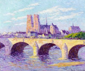 Orleans, View of the Pont Georges V and the Cathedral Sainte Croix