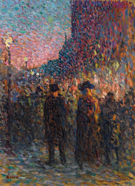 Main Product Photo of Paris, Les Boulevards, La Nuit  Painting by Maximilien Luce